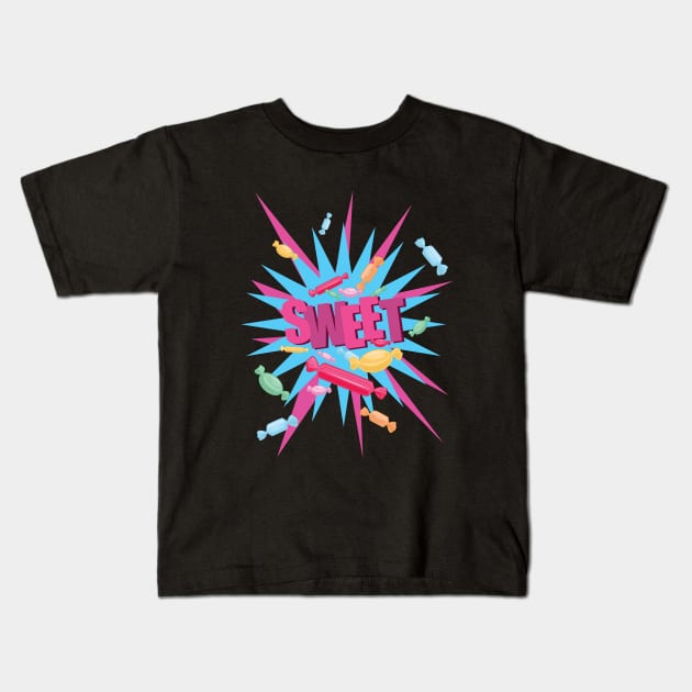 Sweet Candy Kids T-Shirt by adamzworld